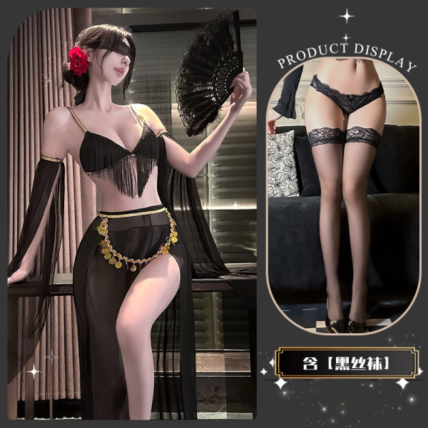 Elegant Women's Sensual Lingerie Set – Exotic Erotic Intimate Wear for Confident Sophistication - Juri Maiko~+Black Stockings