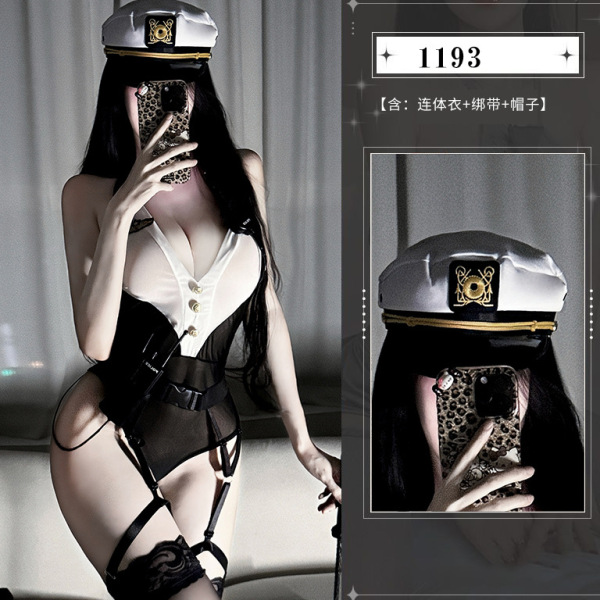Zeyou Sexy Police Uniform Costume for Women - Overwatch-Inspired Role Play Outfit with Seductive Officer Design - Seductive police uniform + matching hat