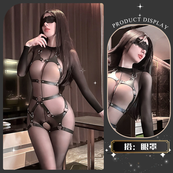 JinXiao SM Lingerie Set - Pure Temptation Bondage Rope Bodysuit, Sensual & Restrained Erotic Outfit - Ono Namiki ~ [Restraint Straps + Mesh Suit + Blindfold]