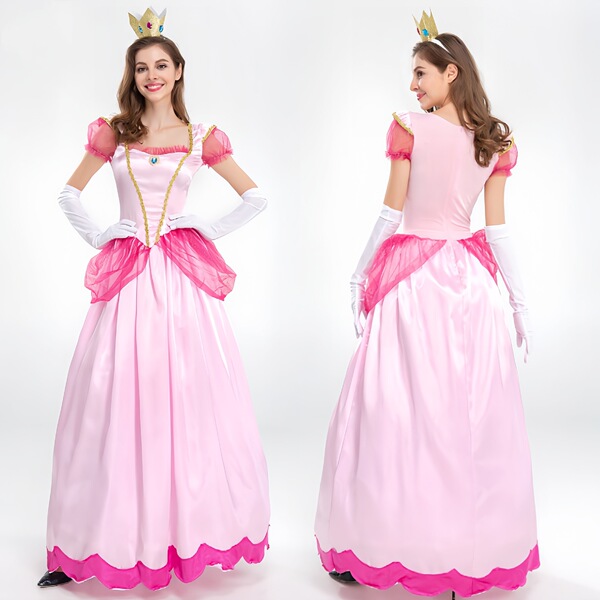 2026 Cute Sweet Lolita Dress for Women – Elegant Long Sleeve Party & Performance Dress - Pink princess dress + crown + gloves