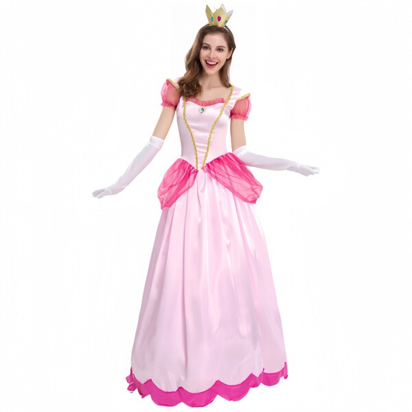 New Japanese Lolita Dress for Girls - Cute Kawaii Student A-Line Skirt, Soft Girly Princess Cosplay Outfit - Pink princess dress (dress + headpiece + gloves included)