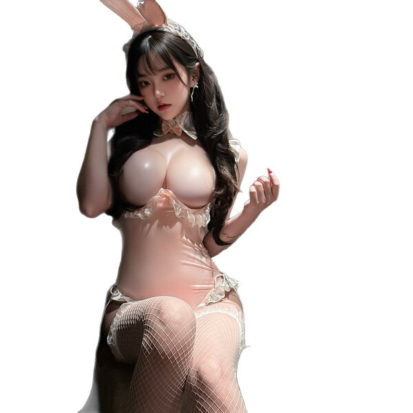 ShuYao Seductive Lingerie Set - Modest Bunny Girl Sleepwear Costume for Intimate Moments - Pink (excluding socks and nipple covers)