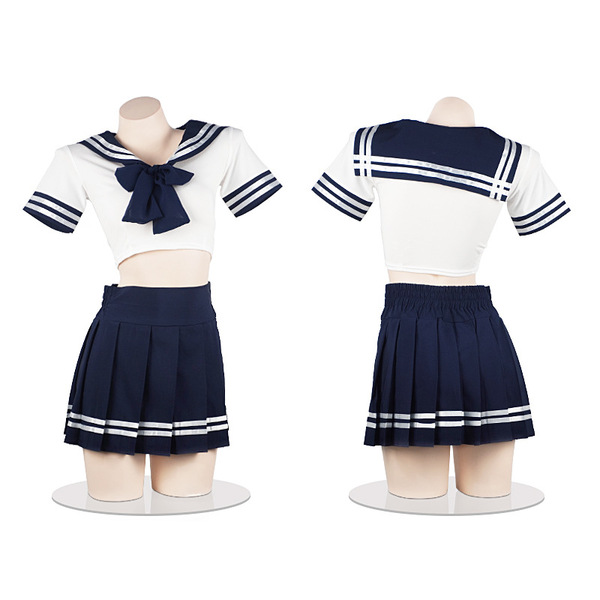 Pure & tempting plus size sexy uniform set - schoolgirl jk style pleated skirt outfit for cosplay & live streaming