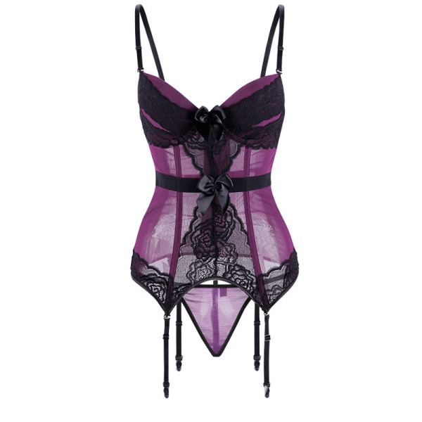 Languifang Shapewear Bodysuit - Sexy Strapless Corset for Women, Elegant Lingerie & Costume Outfit - Purple