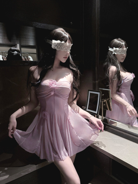 Seductive Sheer Lace Sleep Dress with Underwire Support - Sexy Wife-Inspired Nightwear - Smoky Purple