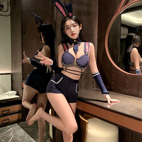 OL Teacher JK Cat Costume Set - Sexy Pure-Temptation Maid & Cheongsam Lingerie Outfit - Rabbit Police Officer