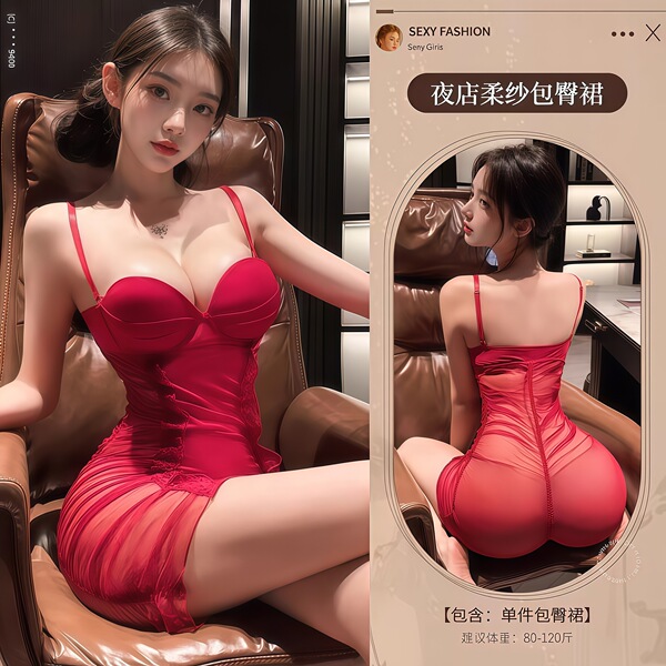 QQNY Pure Allure Sleepwear Set – Elegant Seductive Lingerie for Women, Luxury Intimate Nightwear - Red tulle bodycon skirt