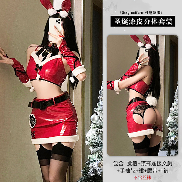 Xianyi Sexy Christmas Bunny Costume Set - Seductive Holiday Lingerie Outfit for Women, Festive Naughty Dress - S10 Package