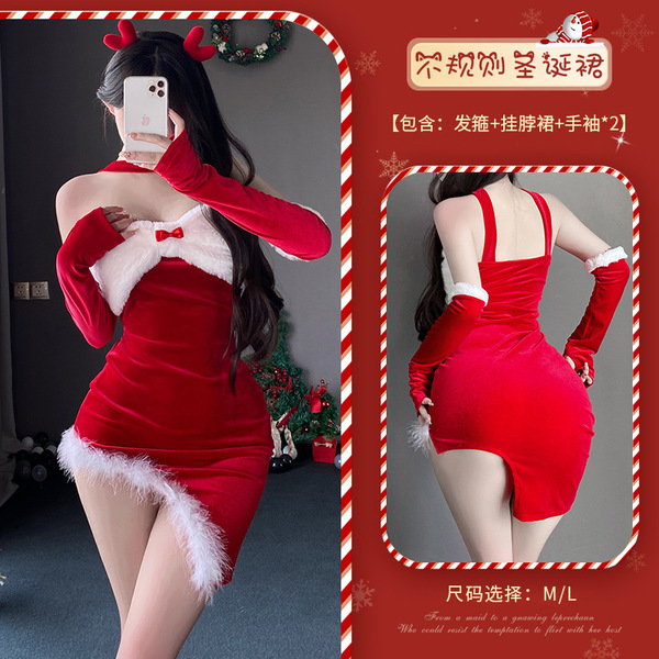 Xianyi Sexy Christmas Bunny Costume Set - Seductive Holiday Lingerie Outfit for Women, Festive Naughty Dress - S19 Set