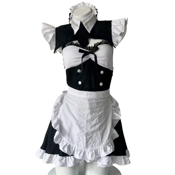 Seductive maid costume for women - sexy cosplay uniform with removable design, pure temptation lingerie outfit