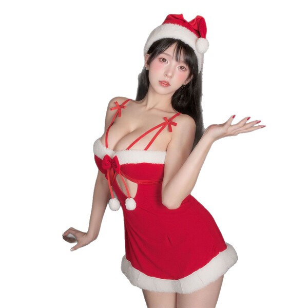 Sexy christmas bunny girl costume - naughty holiday lingerie set for new years eve & nightclub outfits