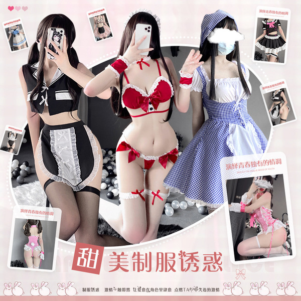 Sexy maid costume for women - cute & alluring french maid outfit with apron, headband & stockings set