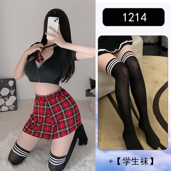 Sexy Sailor Uniform Costume for Women - Cute JK Schoolgirl Outfit with Short Skirt, Nightclub & Roleplay Ensemble - school uniform + school socks