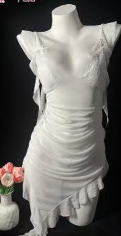 Pure & Playful Lingerie for Small Busts – Seductive, No-Remove Intimate Outfit for Women - WMS2560 White + White Stockings