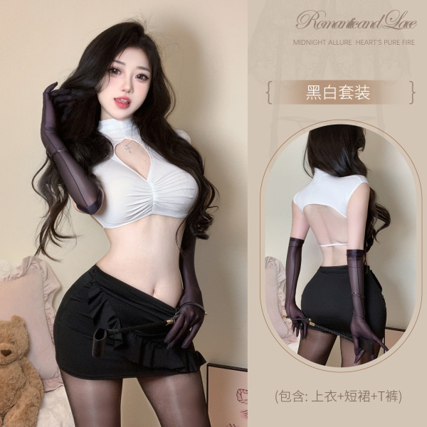 Elegant OL Secretary Outfit - Sexy Lace Bodycon Dress for Couples Role Play & Intimate Moments - Y017