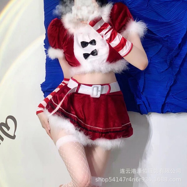 Sexy christmas bunny costume set - seductive holiday lingerie outfit for women