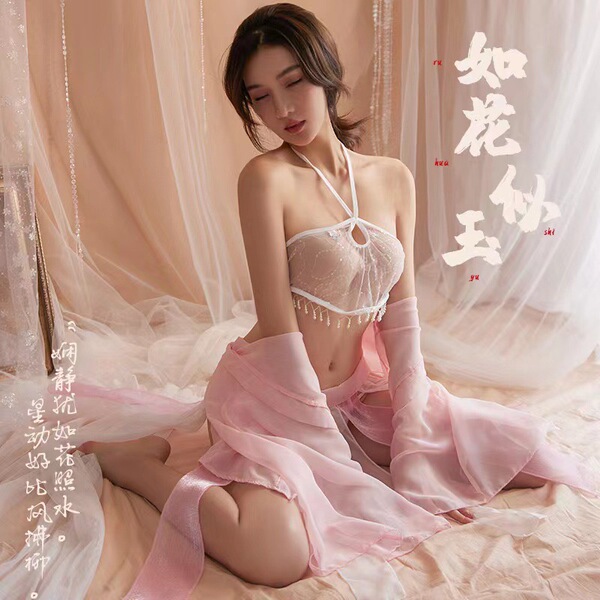 Plus Size Vintage Chinese Lingerie Set - Embroidered Hanfu-Style Doudou & Cheongsam for Role Play & Sensual Wear - Yingying