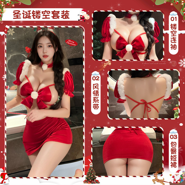 Sexy lace bodysuit with bow detail, perfect for christmas and holiday outfits.
