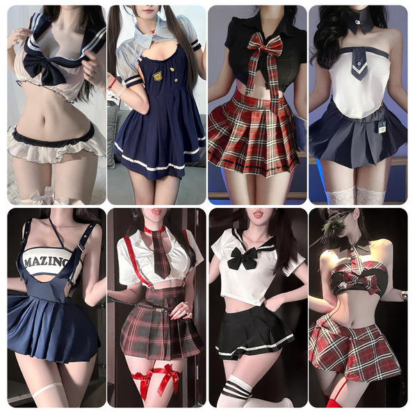 Chao mu schoolgirl jk uniform collection featuring playful yet elegant designs with sailor-style tops and plaid skirts, perfe...