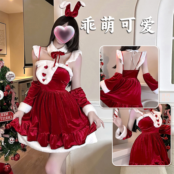Sexy christmas bunny lingerie set for women - cute rabbit girl outfit for halloween & new year