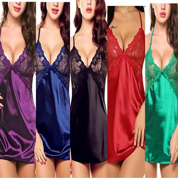 Wholesale -style ice silk strapless sleep dress for women – sexy summer korean pajama set featuring lace details and vibrant...