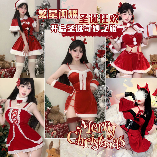 Festive red rabbit girl outfit - sexy new year chinese holiday boudoir dress set, featuring vibrant red colors and festive de...