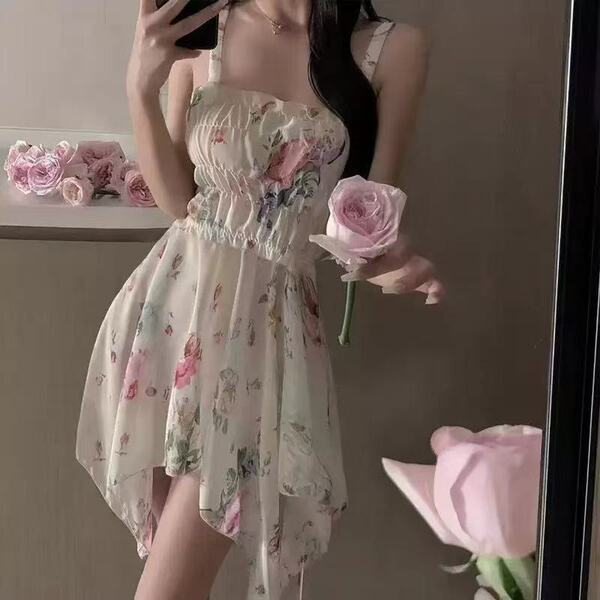 French-Inspired Lace Sleep Dress - Vintage Floral Slip Dress for Women, Sexy & Flirty Lingerie Set