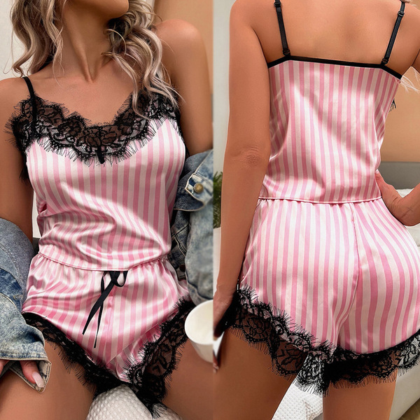 Sexy Lace Lingerie Set - Elegant Europe and America-Style Sleepwear & Robe Two-Piece Outfit for Women