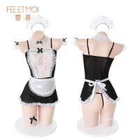 Feimu Rose Lace Sexy Maid Costume Set - Sheer See-Through Plus Size Uniform Outfit with Butt Cutout, 20-Pack thumbnail