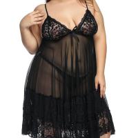 Sexy Lace Sleep Dress for Plus Size Women - Elegant Europe and America-Style Nightgown, Busty & Curvy Friendly (Up to 20 thumbnail