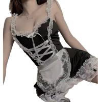 Plus Size Maid Costume Lingerie Set - Sexy Seductive Outfit for Curvy Women, No-Remove Design, 200 lb Friendly thumbnail