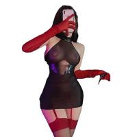 Sexy Midnight Lingerie Set for Curvy Women - No-Remove Seductive Outfit, Plus Size Up to 200 lbs thumbnail