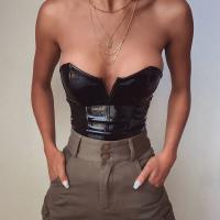 Sexy Backless PU Bodysuit for Women - Trendy European-American Style Fall Winter 2021 Outfit thumbnail