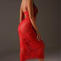 2024 Lace Sexy Lingerie Dress Set – Elegant Floral Embroidered Slip Dress with Adjustable Straps thumbnail