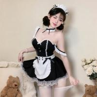 Plus Size Sexy Maid Costume with Underwire Push-Up Cups & Cotton Lining - 2025 Lingerie Sleepwear Set thumbnail