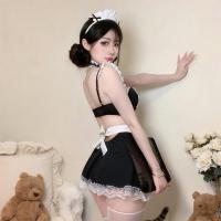 Plus Size Sexy Maid Costume with Underwire Push-Up Cups & Cotton Lining - 2025 Lingerie Sleepwear Set thumbnail