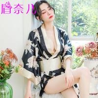 2026 Japanese-Style Sexy Lace Robe Set – Plus Size Kimono Bathrobe with Floral Print & Tied Waist for Romantic Lingerie thumbnail
