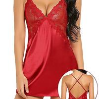 2026 Luxury Lace Camisole Dress – Seductive Sheer Sleepwear & Party Lingerie for Women thumbnail