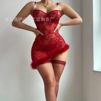 2026 New Sexy Lace Sheer Nightgown - Seductive Transparent Lounge Dress for Women, Premium Intimate Apparel thumbnail
