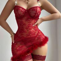 2026 New Sexy Lace Sheer Nightgown - Seductive Transparent Lounge Dress for Women, Premium Intimate Apparel thumbnail