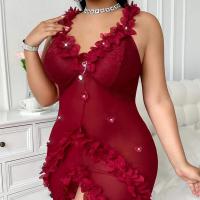 Yimenglan 2026 Sheer Mesh Lace Sexy Sleep Dress – Valentine's Day Romantic Lingerie Nightgown for Women thumbnail