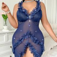Yimenglan 2026 Sheer Mesh Lace Sexy Sleep Dress – Valentine's Day Romantic Lingerie Nightgown for Women thumbnail