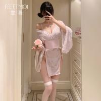 Feimu Japanese-Style Seductive Side-Open Thong Lingerie Set - Rear-Revealing 3-Piece No-Remove Erotic Underwear 6604 thumbnail