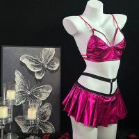 Utopia Black Patent Leather Thong Lingerie Set for Women – Sexy 3-Piece Erotic Outfit, Premium Fetish-Style Underwear thumbnail