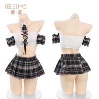 Feimu Escape Student Tie-Up Busty JK Set 6376 - Sexy Uniform Outfit with Backless & Thong Design thumbnail