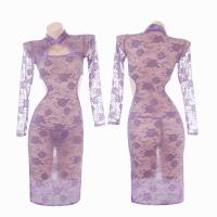 Feimu Purple Lace Cheongsam Lingerie - Sheer Seductive Sexy Pure-Delight Erotic Outfit 6722 thumbnail