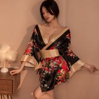 Japanese Kimono Lingerie Set - Sexy Floral Print Sauna & Photo Shoot Outfit, One-Piece Dropshipping Ready