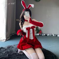 Xianyi Christmas Bunny Girl Costume - Sexy Mesh Bodysuit Dress for Nightclub & New Year Cosplay