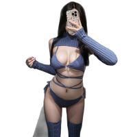 Sensual Knit Bralette & Panty Set - Sexy Pure-Delight Sleepwear, Push-Up Enhancing Lingerie Set 7772 thumbnail