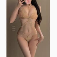 Domila Moxin Lace Bra and Panty Set 7915 - Sexy Sheer Bare-Butt Lingerie Set, Pure & Alluring thumbnail